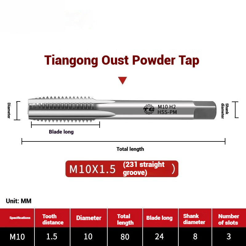 1097-Powder metallurgy machine taps stainless steel special taps straight groove spiral apex screw tip taps taps Shandong Denso Pricision Tools Co.,Ltd.